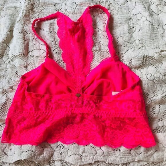 pink by Victoria’s Secret | hot pink lace bralette | size small - Picture 5 of 7
